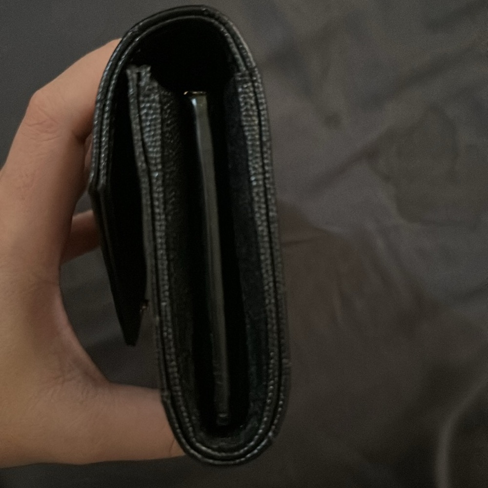 Saint Laurent Black Quilted Wallet with Gold Accents - Picture 8 of 9
